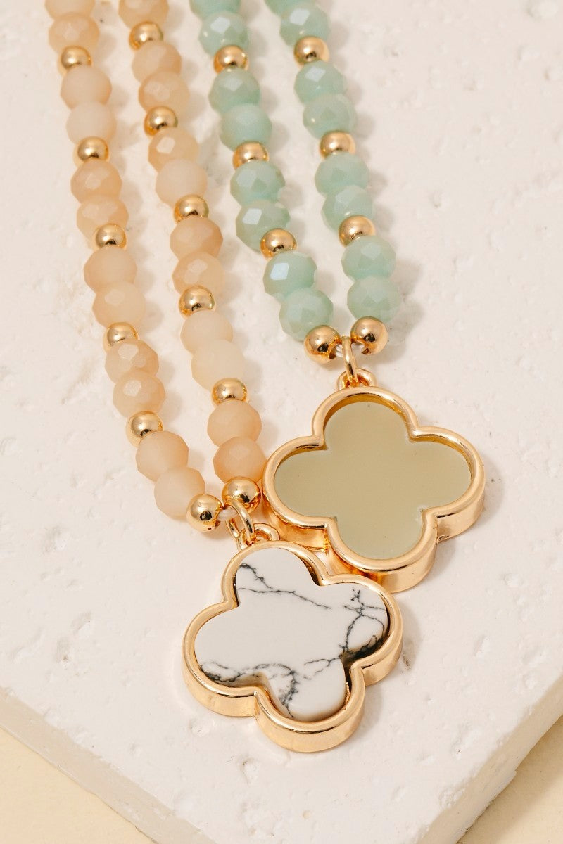 Stone Clover Necklace