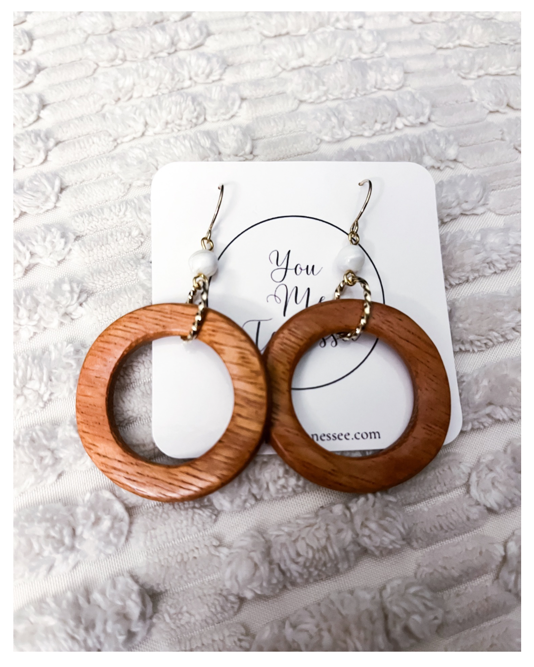 Wood and Shell Earrings