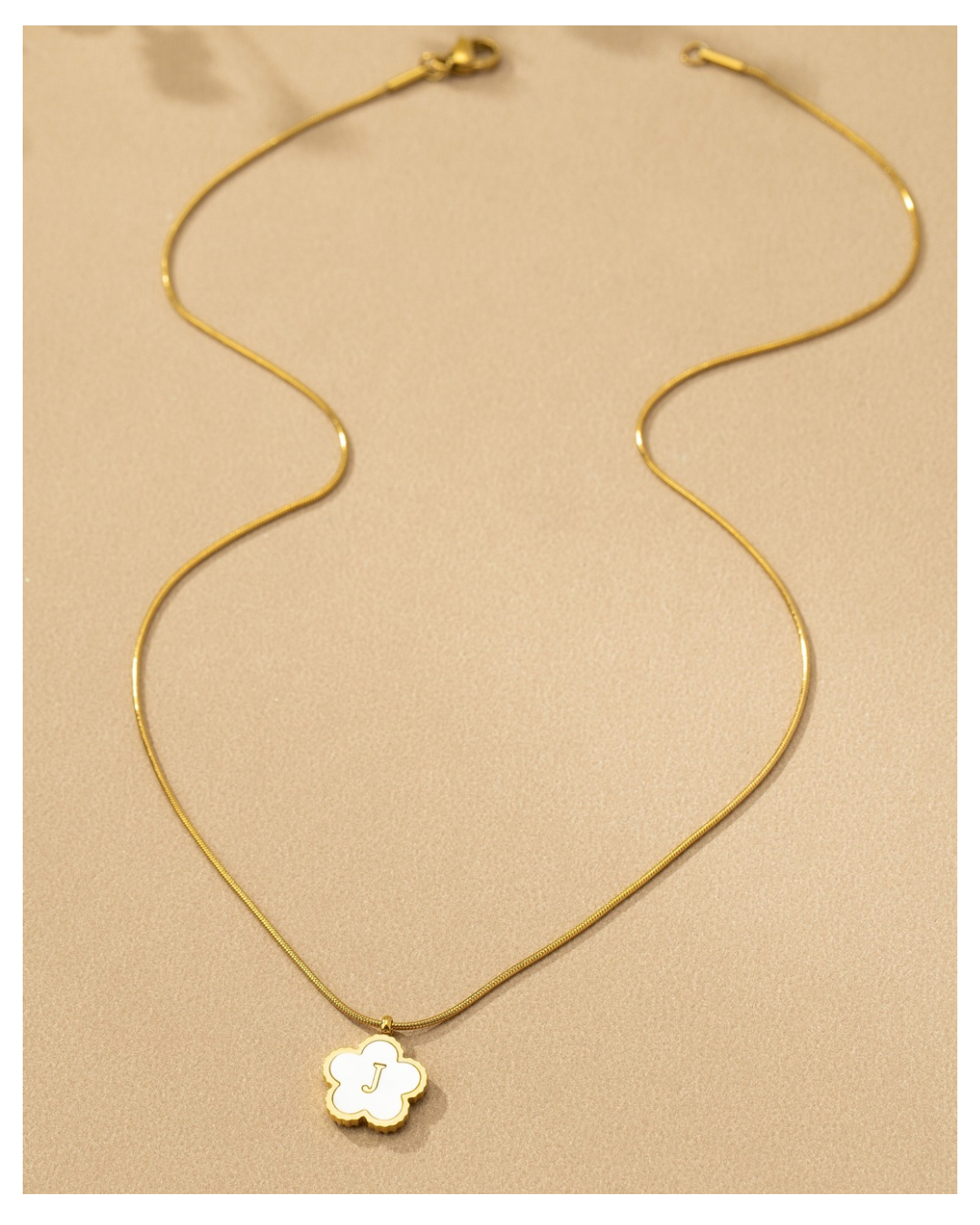 Flower Initial Necklace