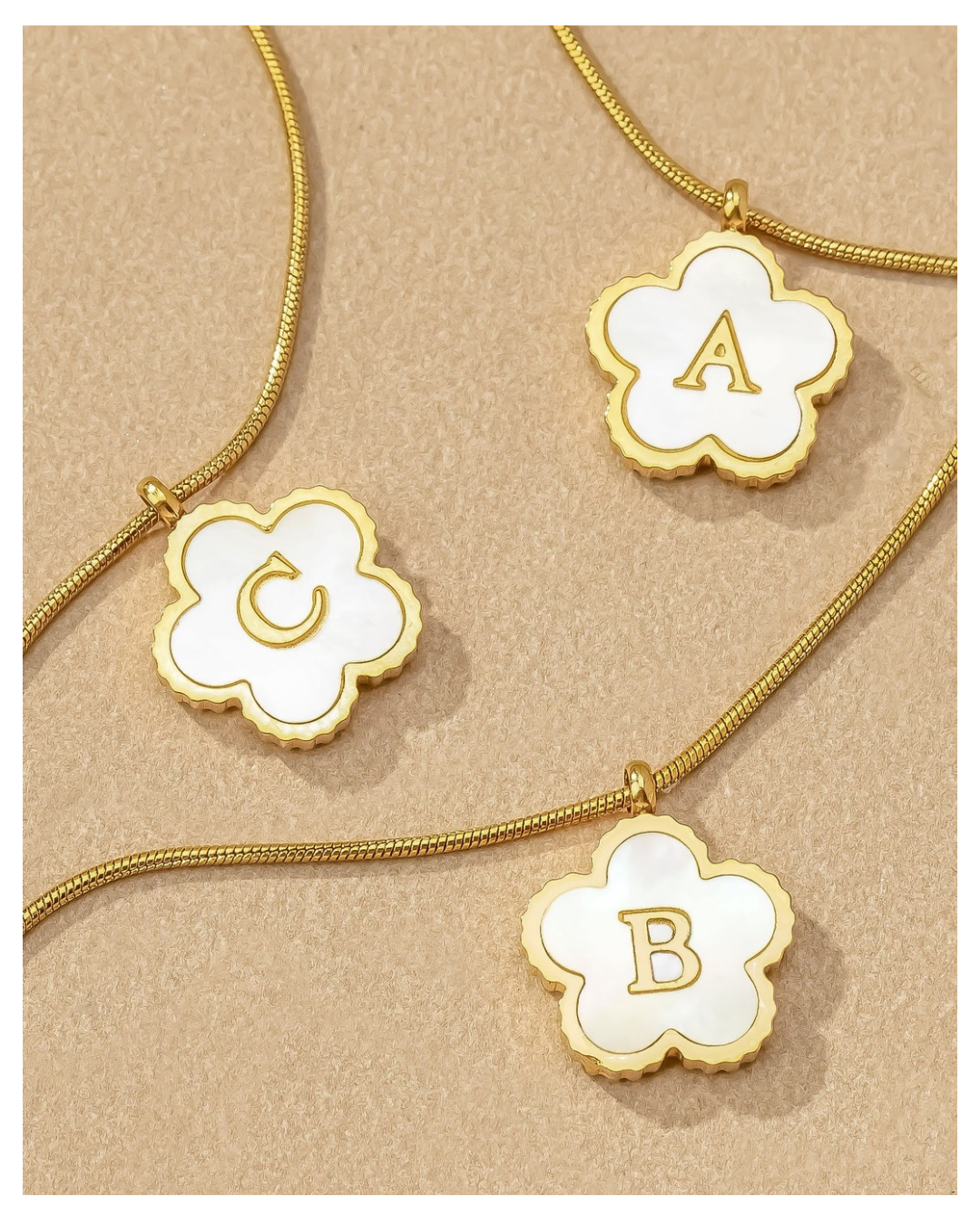 Flower Initial Necklace