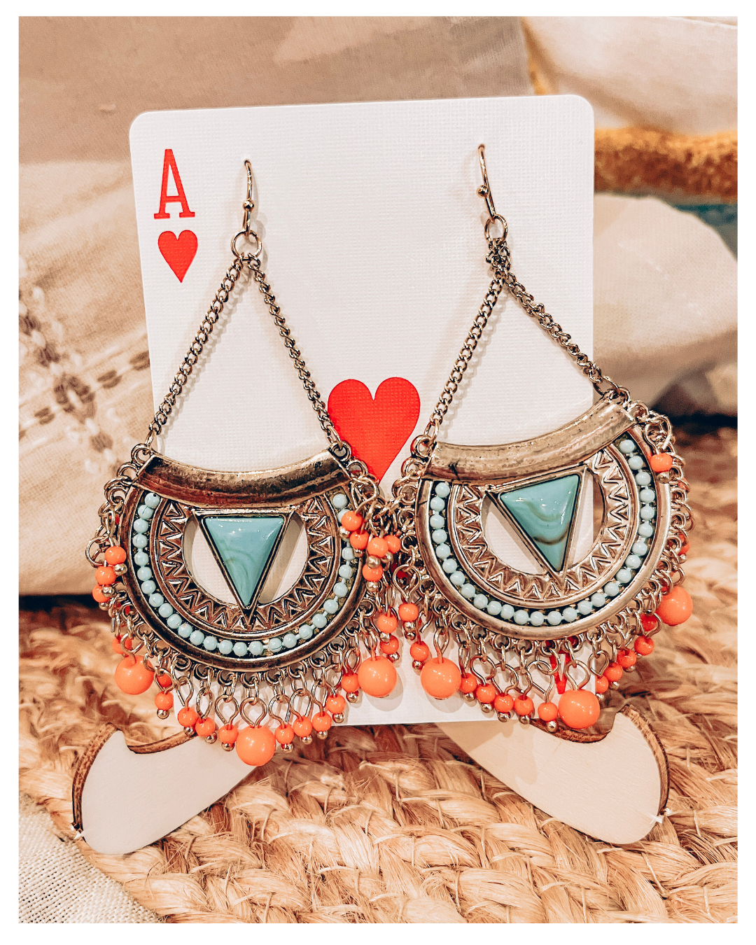 Half-Moon Chandelier Earrings