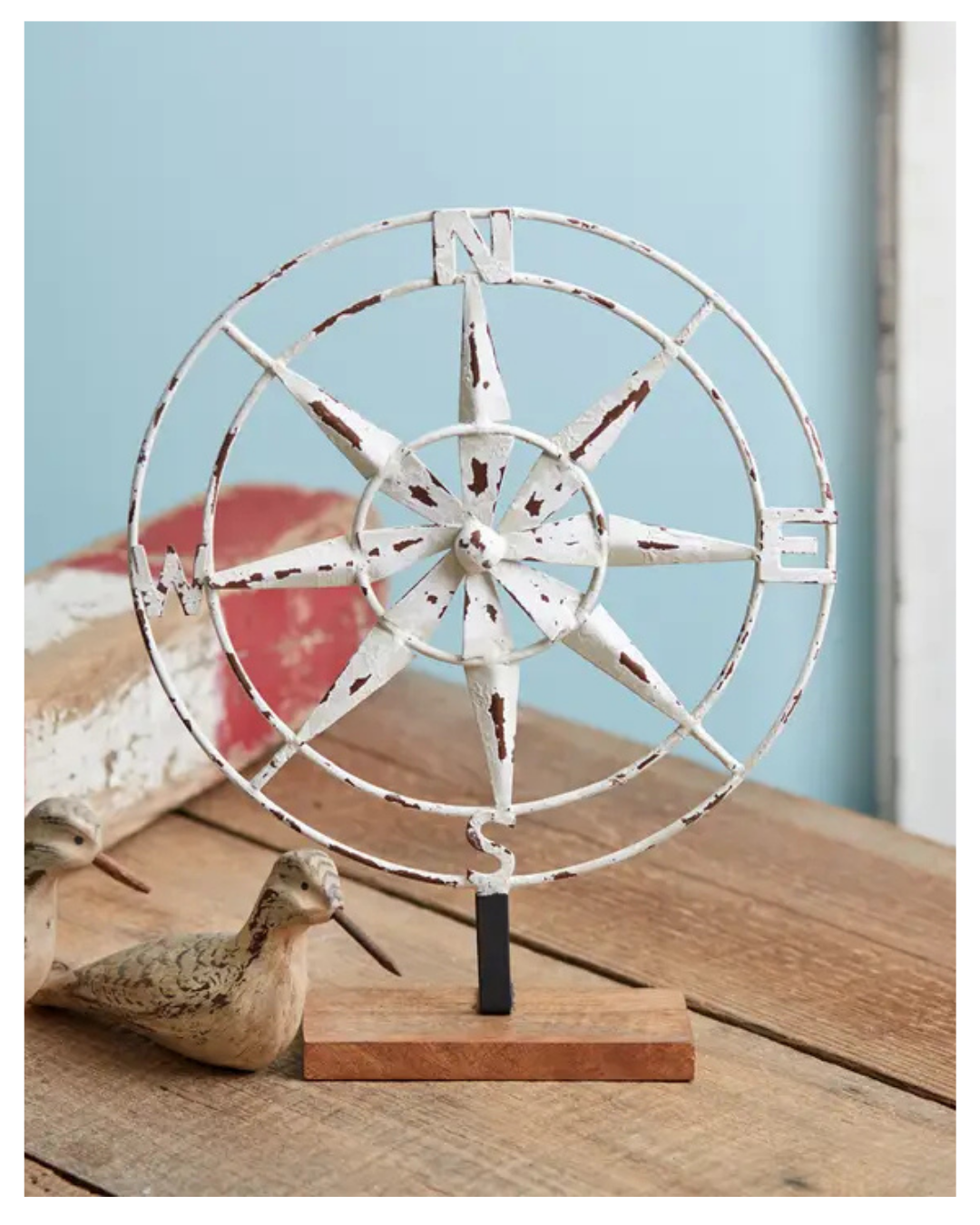 Distressed Tabletop Compass