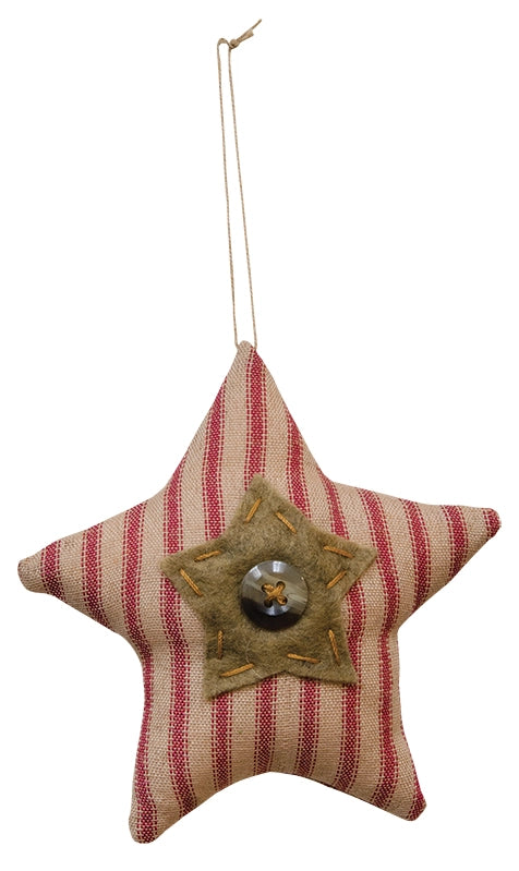 Ticking Button Star Ornament
