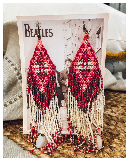 Aztec Seed Bead Fringe Earrings
