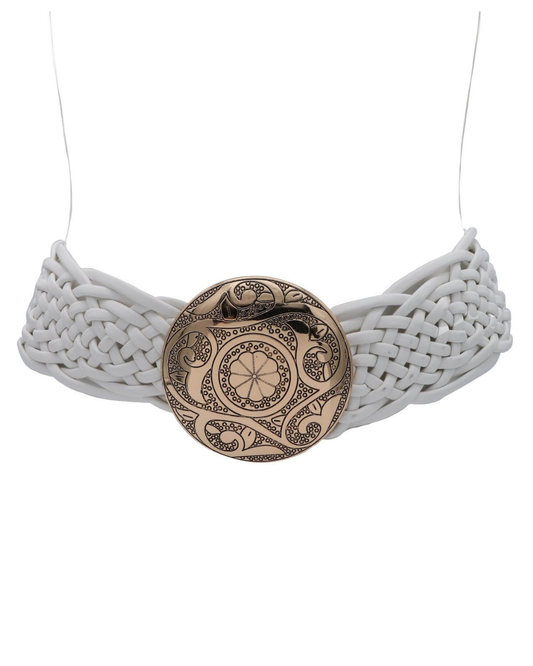 Boho Braid Belt White