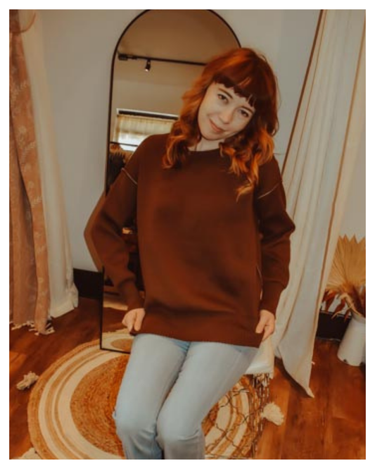 Cozy Eve Sweater (Brown and Mocha)