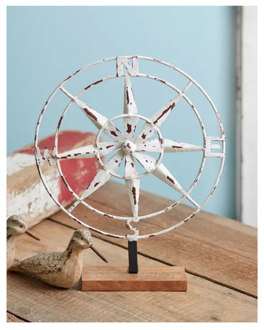 Distressed Tabletop Compass